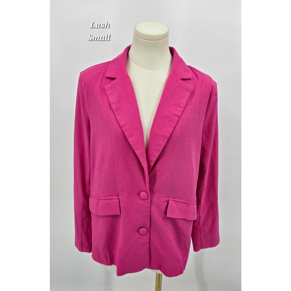 Lush Linen Blend Hot Pink Blazer Jacket – Small Dopamine‎ Dressing Career Woman